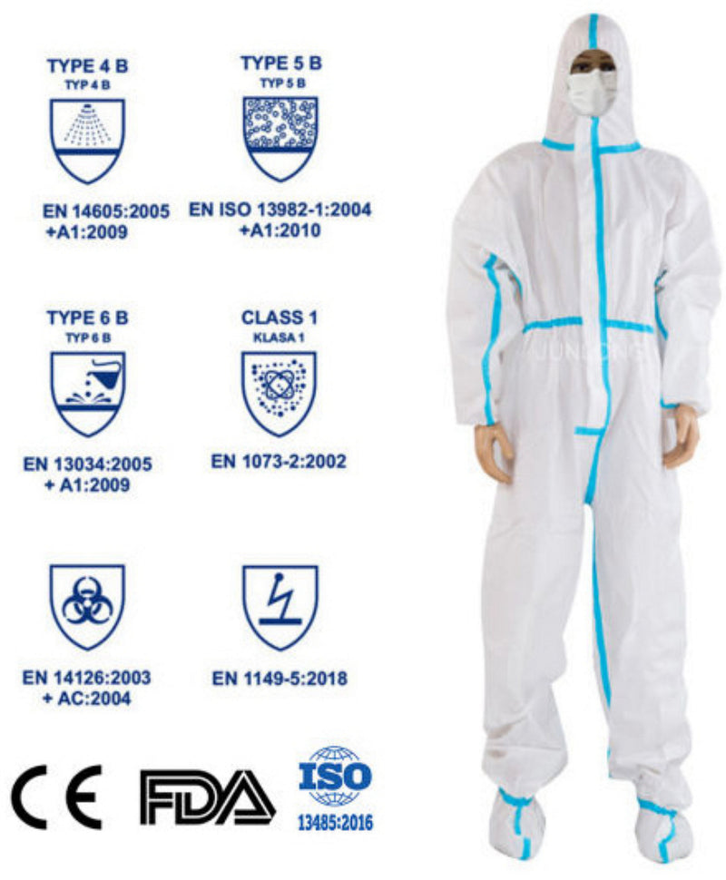 Overall Suits Taped Type 4&5&6 Microporous Coverall Suits  (Pack of 50,from $8.18/pc+gst)