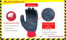 Red Latex Glass Gripper Glove(Pack of 12,from $1.35+GST/pair)