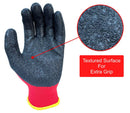 Red Latex Glass Gripper Glove(Pack of 12,from $1.35+GST/pair)