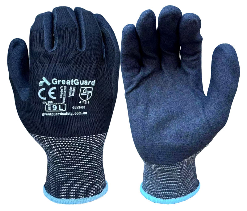 Work Safety Gloves SuperShield Sandy Foam Nitrile Glove 12/72/144/432 Pairs (Pack of 12,from $1.87/pair)