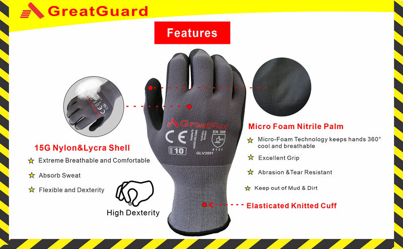 12/72/144/432 Pairs Hyflex Style Great Flex Nitrile Glove (Pack of 12,from $2.95/pair+GST)