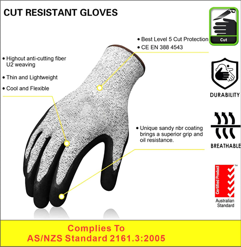 Cut Resistant Gloves Work Safety Gloves Supershield Cut 5 Glove 12/60/120 Pairs (Pack of 12,From $4.75/Pair+GST)