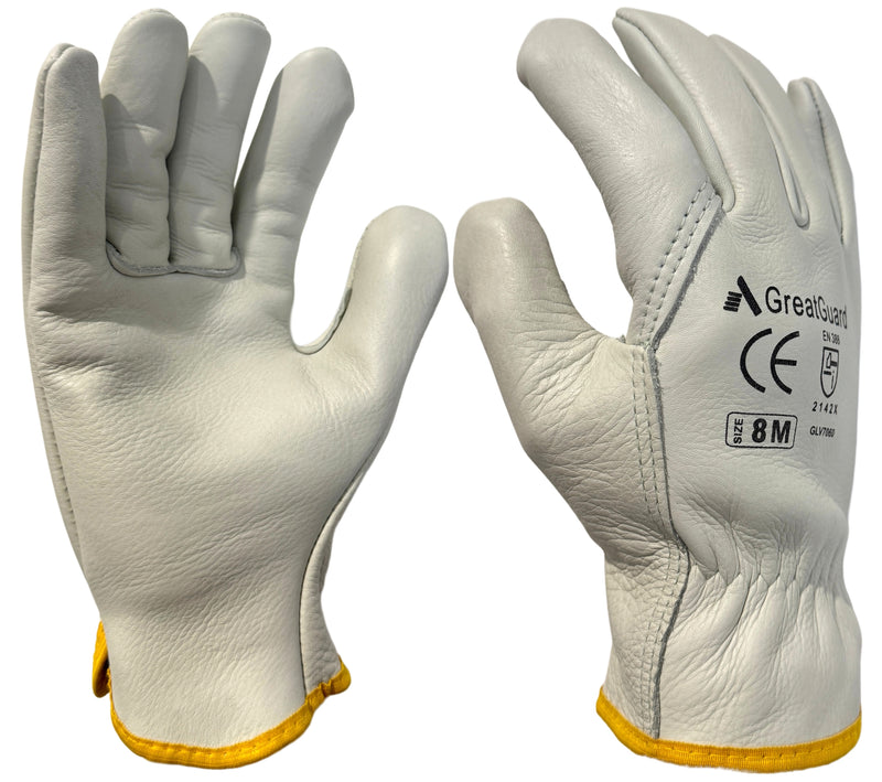 Leather Rigger Glove 1.2mm Thicker Beige Cow Grain (Pack of 12,from $3.864/pair+GST)
