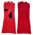 Welding Gloves Red Double Kevlar Stitched Palm Reinforced