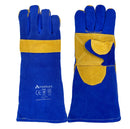 Welding Gloves Premium Blue Gold Double Kevlar Stitched