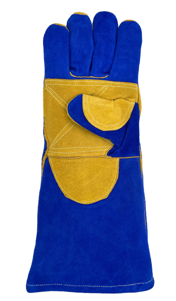 Welding Gloves Premium Blue Gold Double Kevlar Stitched