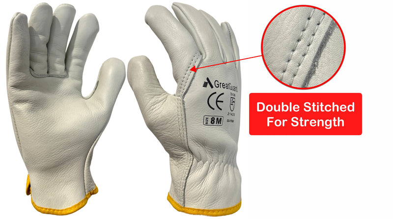 Leather Rigger Glove 1.2mm Thicker Beige Cow Grain (Pack of 12,from $3.864/pair+GST)