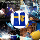 Welding Gloves Premium Blue Gold Double Kevlar Stitched