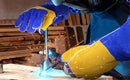 Welding Gloves Premium Blue Gold Double Kevlar Stitched