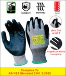 Cut Resistant Gloves Work Safety Gloves Supershield Cut 5 Glove 12/60/120 Pairs (Pack of 12,From $4.75/Pair+GST)