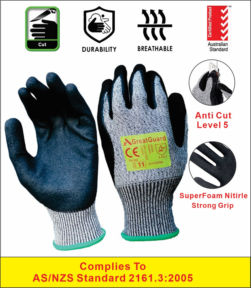 Cut Resistant Gloves Work Safety Gloves Supershield Cut 5 Glove 12/60/120 Pairs (Pack of 12,From $4.75/Pair+GST)