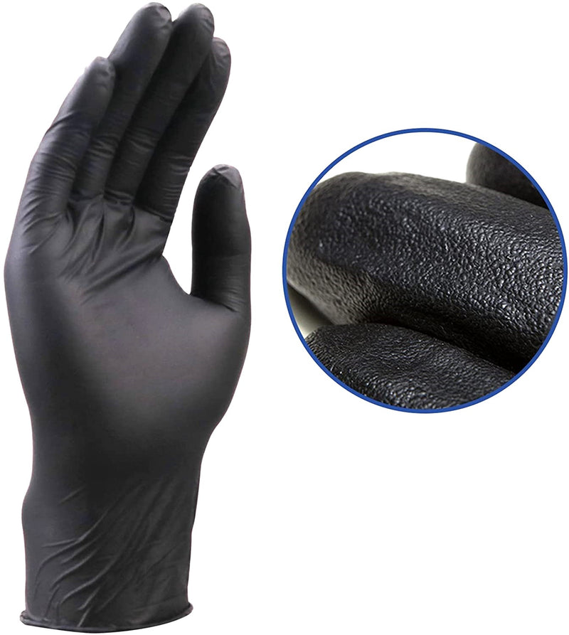 Black Gloves Nitrile,Disposable Gloves 6.0g Heavy Duty Industrial Grade Mechanic Automotive Tattoo Hair Dressing Powder Free (BOX of 100PCS,from $9.2/box)
