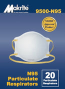 N95 Mask NIOSH Respirator Particulate Certified Makrite (Pack of 20, from $0.88/pc)
