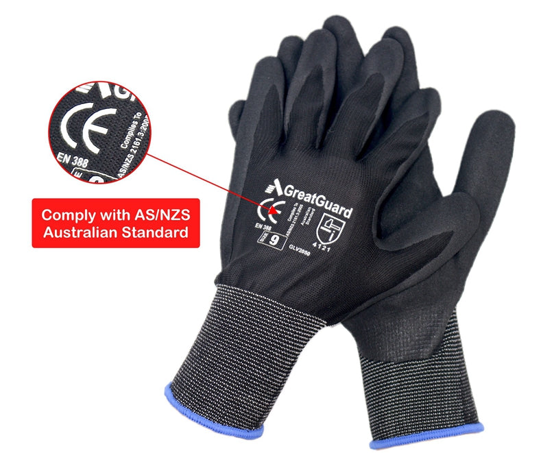 Work Safety Gloves SuperShield Sandy Foam Nitrile Glove 12/72/144/432 Pairs (Pack of 12,from $1.87/pair)