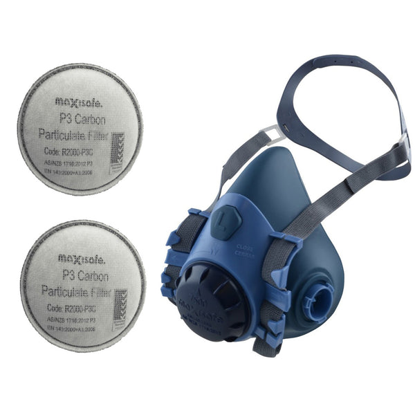 Maxiguard Half Mask Silicone General Purpose Kit with P3 Carbon Cartridges R7500